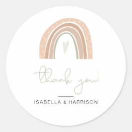 GITA Pastel Rainbow Vielen Dank Runder Aufkleber