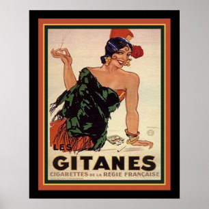 Gitanes 1931 Art Deco Zigarettenanzeige Poster