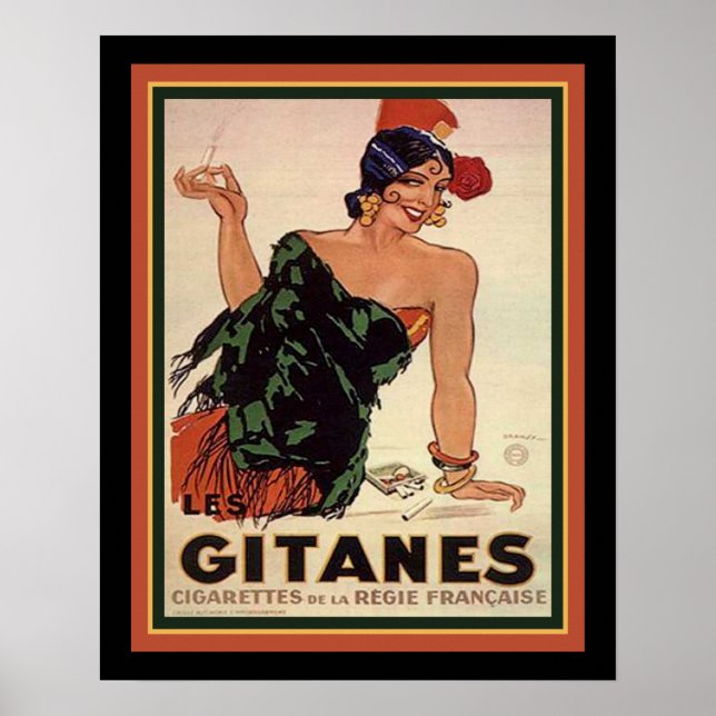 Gitanes 1931 Art Deco Zigarettenanzeige Poster (Vorne)
