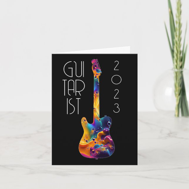 GITARIST 2023 FARBBIGE GITARBEN-GIFT EINLADUNG (Vorderseite)