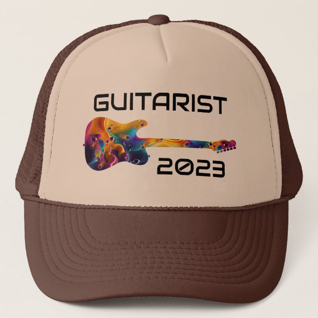 GITARIST 2023 FARBBIGE GITARBEN-GIFT TRUCKERKAPPE (Vorderseite)