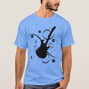 GITARMUSIK SILHOUETTE BLUME TREBLES KREIS T-Shirt