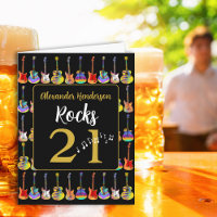 Gitarre 21. Geburtstag Schwarz und Gold