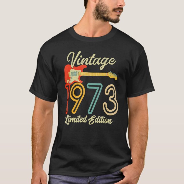 Gitarre 49 Jahre Vintag 1973 T-Shirt (Vorderseite)