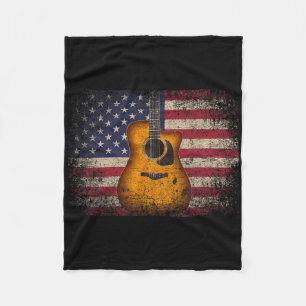 Gitarre 4. Juli-Geschenk Amerikanische Flagge USA Fleecedecke