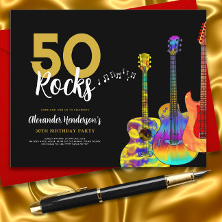 Gitarre 50. Geburtstagsfeier 50 Steine