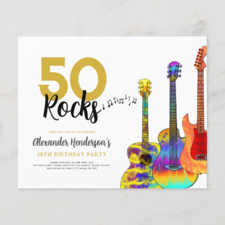 Gitarre 50. Geburtstagsfeier Flyer