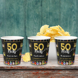 Gitarre 50. Geburtstagsparty Custom Pappbecher