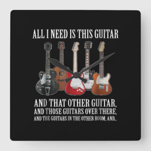 Gitarre Alles, was ich brauche, ist diese Gitarr Quadratische Wanduhr