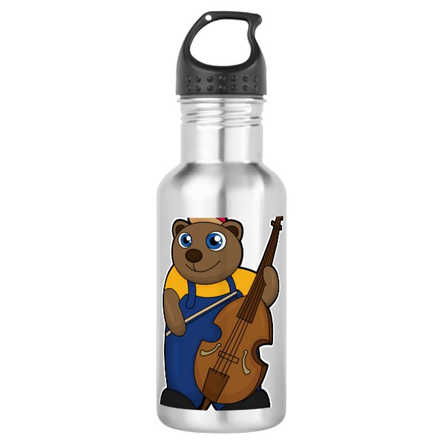 Gitarre als Musiker Edelstahlflasche (Vorderseite)