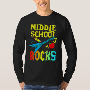 Gitarre am ersten Tag der Mittelschule Rocks zurüc T-Shirt