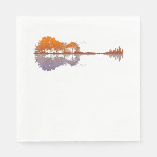 Gitarre am Lago Reflections Musik und Gitarre Love Serviette