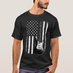 Gitarre Amerikanische Flagge Gitarrist Usa Patriot T-Shirt