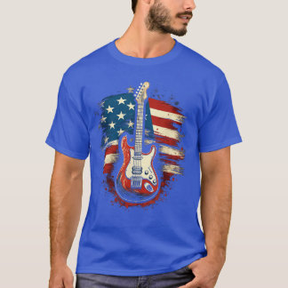 Gitarre Amerikanische Flagge USA Country-Musik 4.  T-Shirt