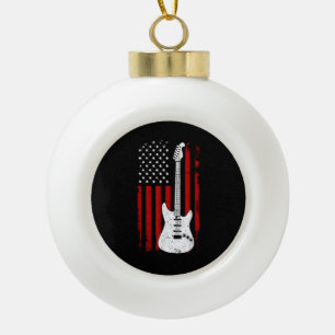 Gitarre Amerikanische US-Flagge Musik-Player E-Git Keramik Kugel-Ornament