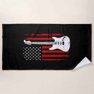 Gitarre Amerikanische US-Flagge Musik-Player Elekt Strandtuch