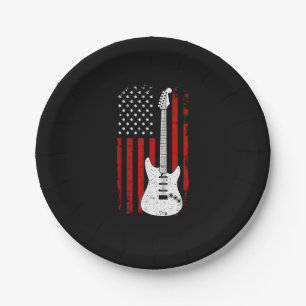 Gitarre amerikanischer US-Flagge-Musik-Player-Elek Pappteller