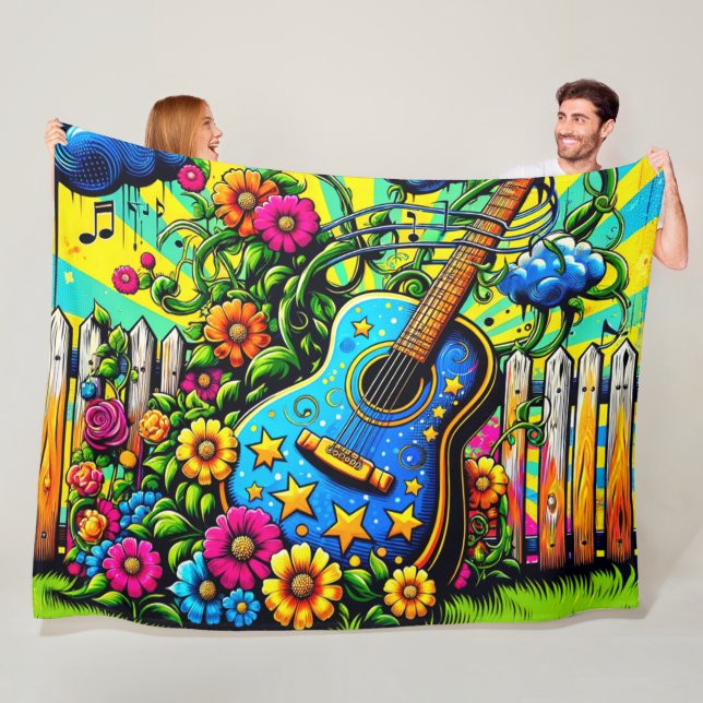 Gitarre Art Fleecedecke (Beispiel)
