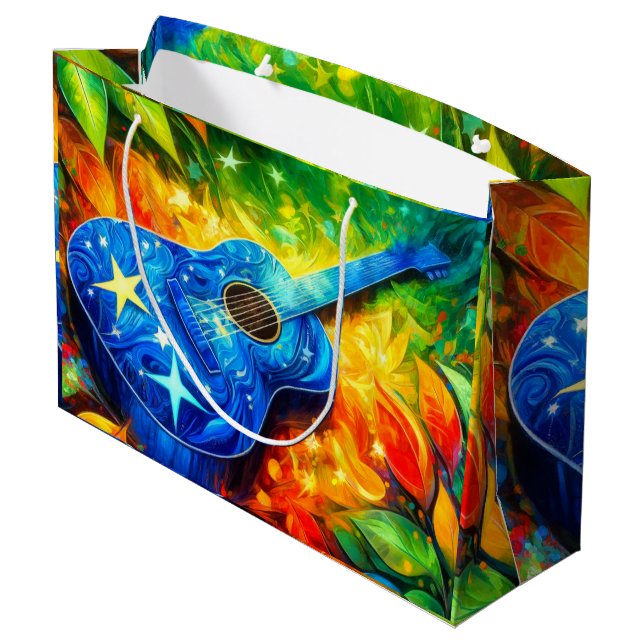 Gitarre Art Große Geschenktüte (Rückseite Schrägansicht)