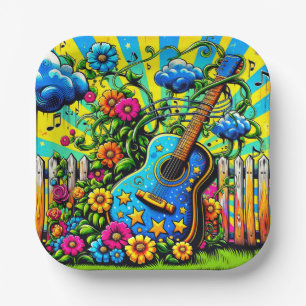Gitarre Art Pappteller