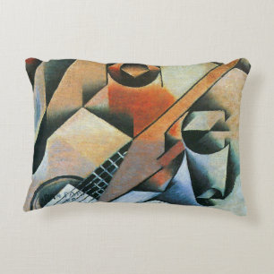 Gitarre (Banjo) und Brille, Juan Gris, Vintage Art Dekokissen