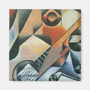 Gitarre (Banjo) und Brille, Juan Gris, Vintage Art Magnet