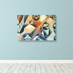 Gitarre (Banjo) und Brille, Juan Gris, Vintage Kun Leinwanddruck