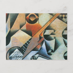 Gitarre (Banjo) und Brille, Juan Gris, Vintage Kun Postkarte