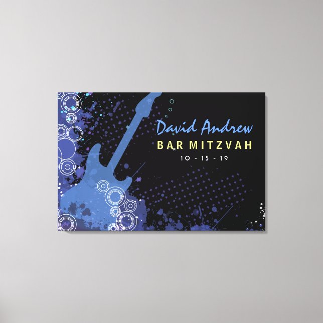 Gitarre Bar Mitzvah Sign in Memory Board Leinwanddruck (Vorderseite)