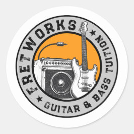 Gitarre & Bass Tuition - Fret Works Runder Aufkleber