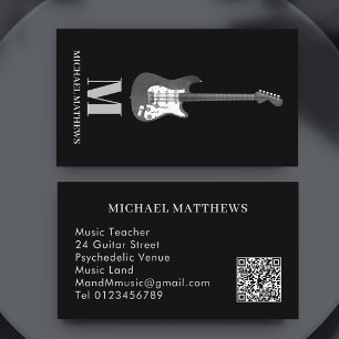 Gitarre Beruflich Musiker Custom QR Code Busine Visitenkarte