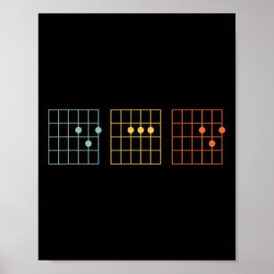 Gitarre Bester Vater je Vater Chord Music Fathday Poster