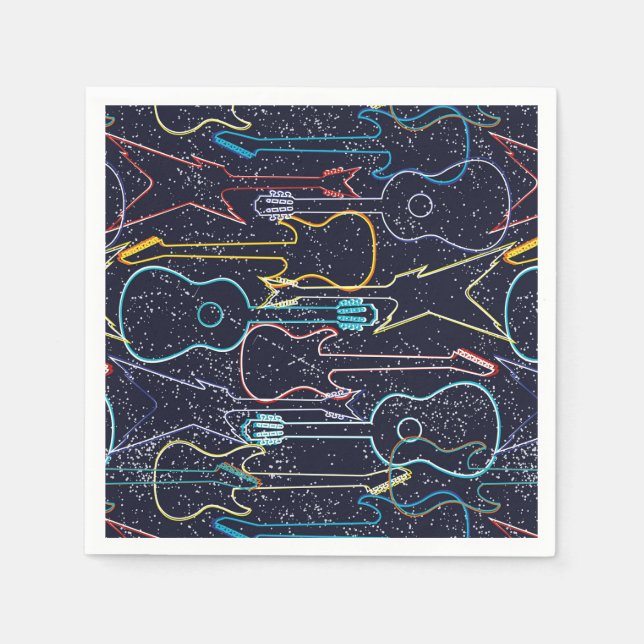 Gitarre Birthday Party Music Serviette (Vorderseite)