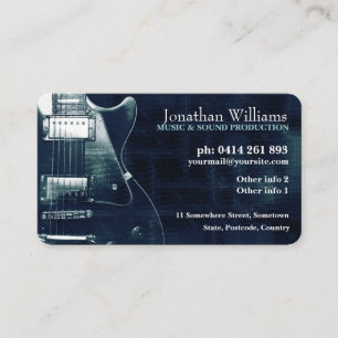 Gitarre Blau Türkis Metallic Visitenkarte