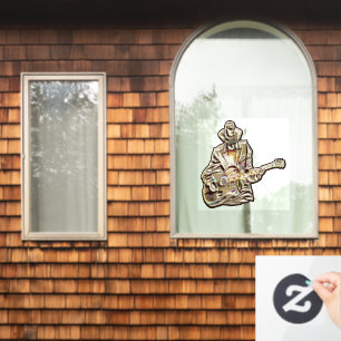 Gitarre Blues Mann - Feel it Fensteraufkleber
