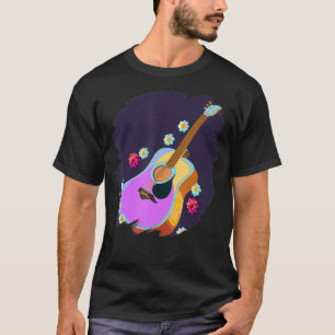 Gitarre Blume Niedlich Art Malerei Blume Gitarrist T-Shirt
