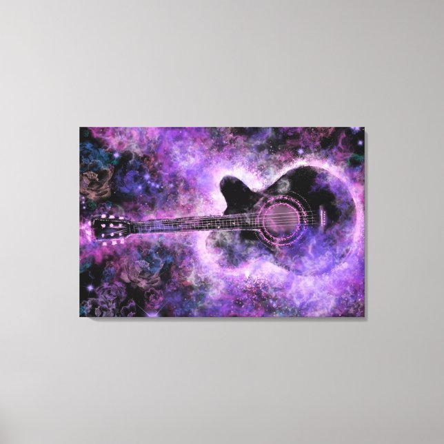 Gitarre Canvas Print Lila - Malerei Leinwanddruck (Vorderseite)