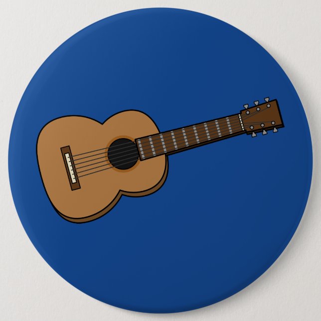 Gitarre-Cartoon Button (Vorderseite)