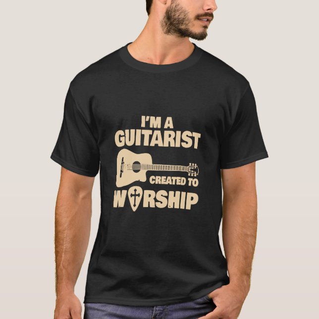 Gitarre - Christliche Musikkirche Gitarre Jesus Ro T-Shirt (Vorderseite)