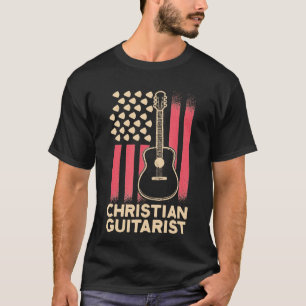 Gitarre - Christlicher Gitarrist - USA Flag Church T-Shirt