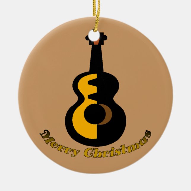Gitarre ChristmasTree Verzierung Keramik Ornament (Vorne)