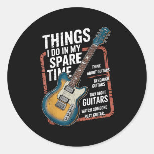 Gitarre Dinge, die ich in meiner Freizeit mache Lu Runder Aufkleber