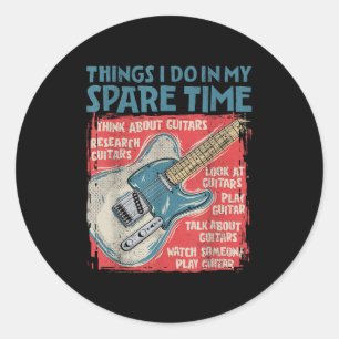 Gitarre Dinge, die ich in meiner Freizeit mache Lu Runder Aufkleber