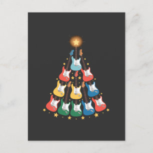 Gitarre Electric Music Instruments Weihnachtsbaum Feiertagspostkarte