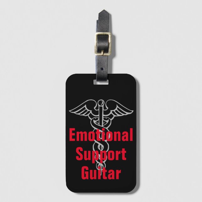 Gitarre "Emotionale Unterstützung" Funny Luggage T Gepäckanhänger (Vorderseite Vertikal)