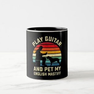 Gitarre English Ma Lover Guitarist Pet Dog Owner Zweifarbige Tasse
