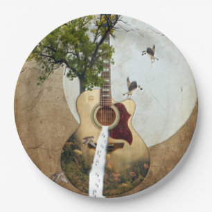 Gitarre Fantasy dekoriert Pappteller