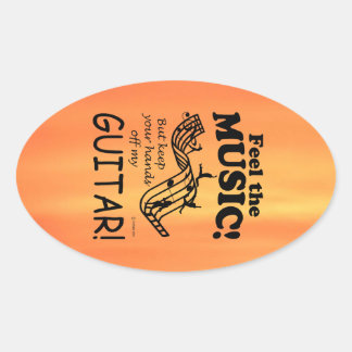 Gitarre fühlen sich wie ein Oval-Sticker Ovaler Aufkleber