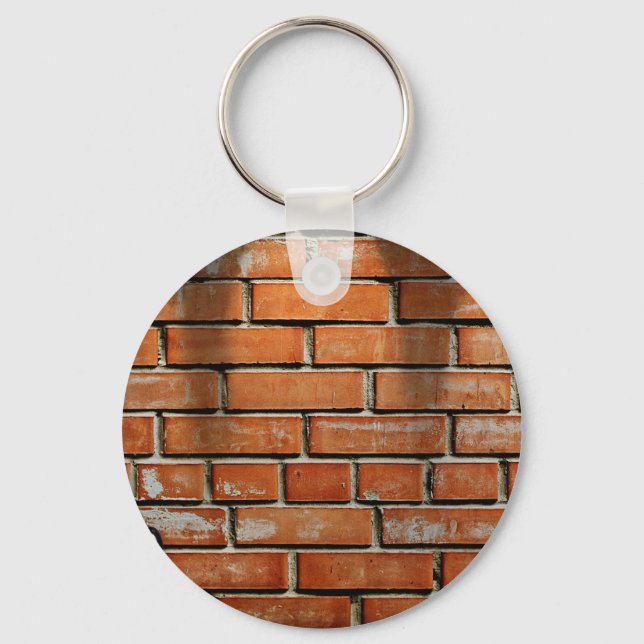 Gitarre gegen Ziegelmauer Schlüsselanhänger (Vorderseite)