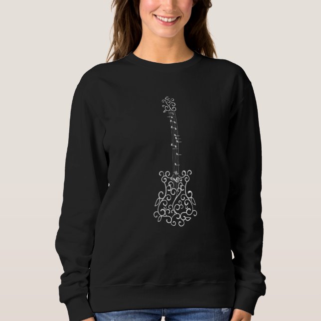 Gitarre-Gitarre Mandala Sweatshirt (Vorderseite)